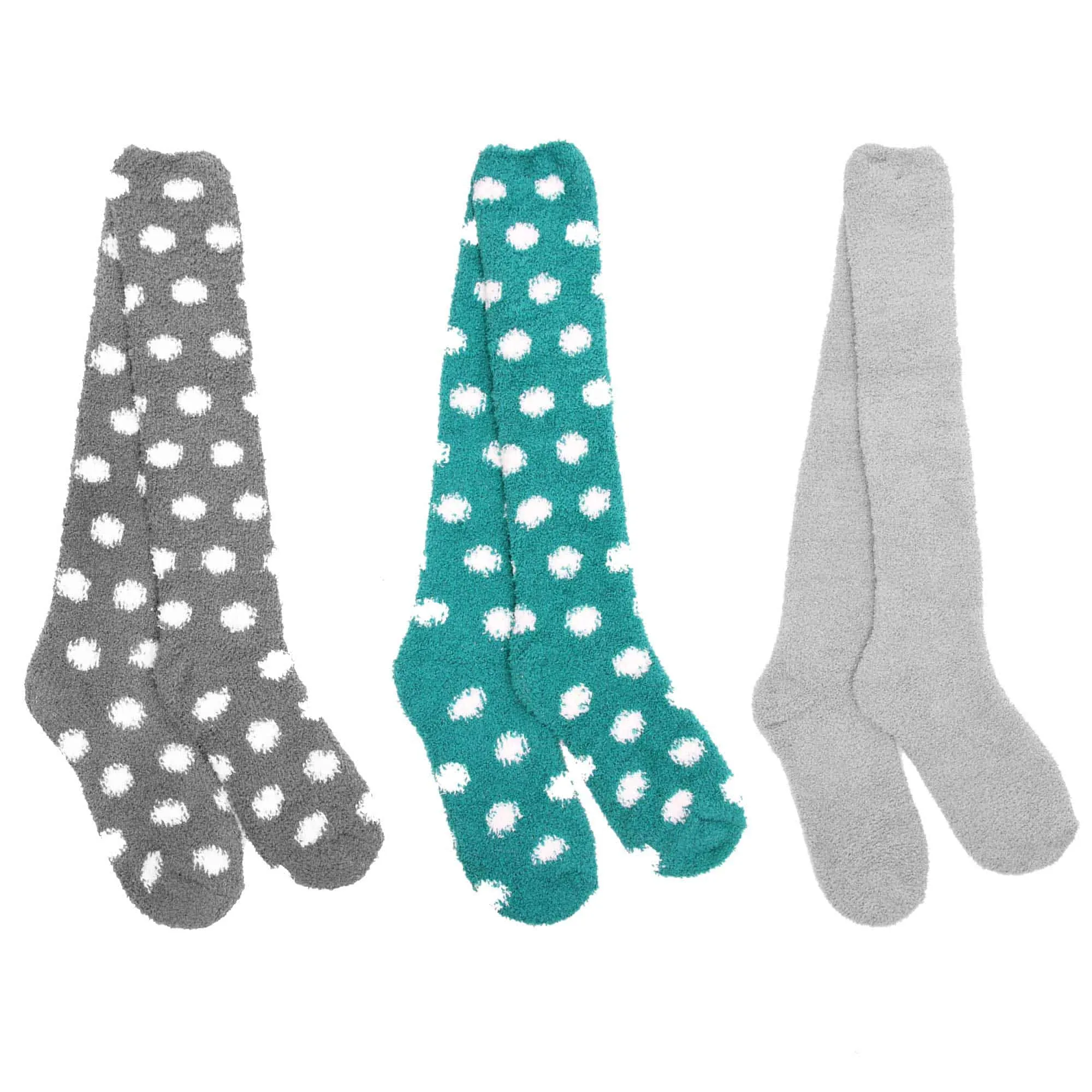 Women's Fuzzy Patterened Knee High Socks