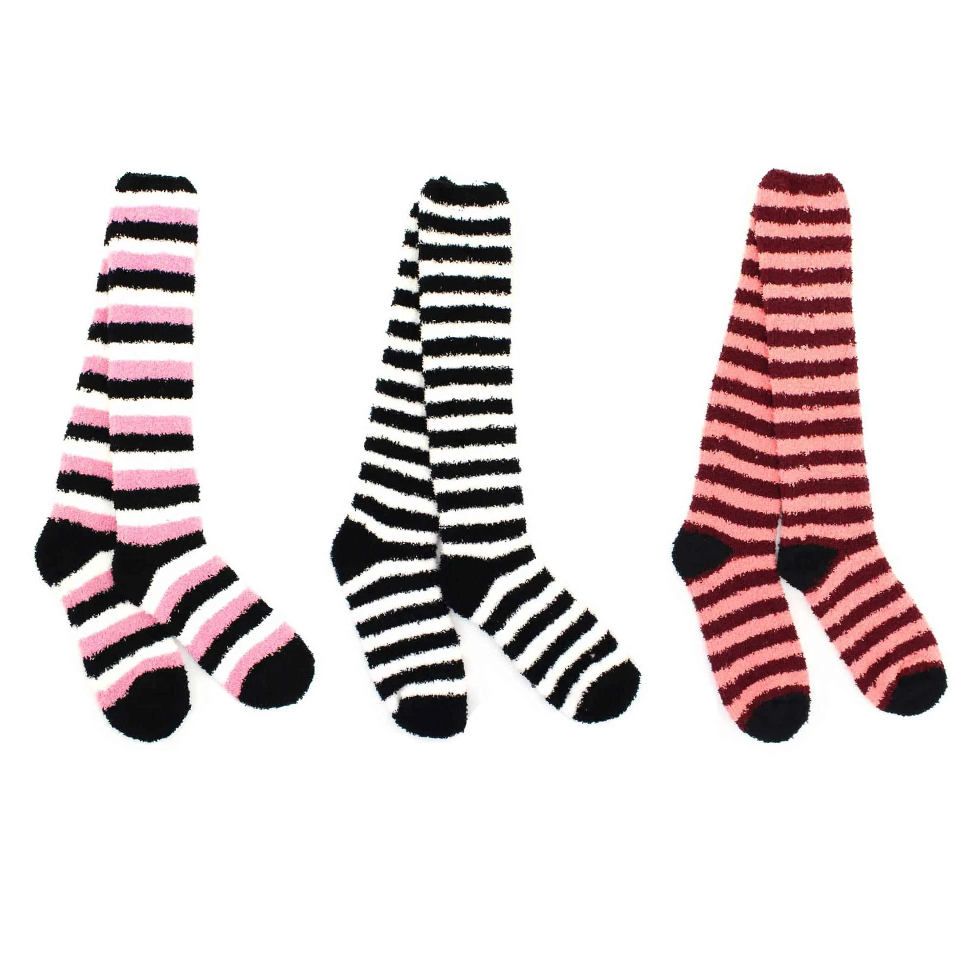 Women's Fuzzy Patterened Knee High Socks