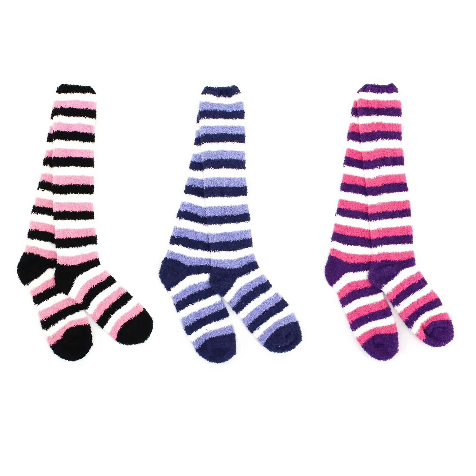 Women's Fuzzy Patterened Knee High Socks