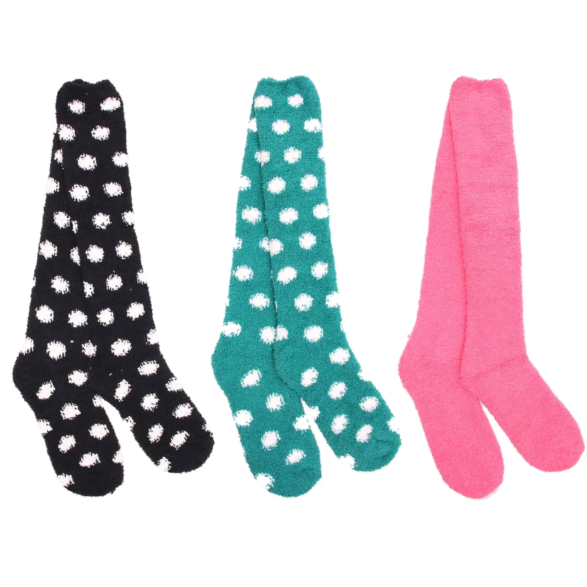 Women's Fuzzy Patterened Knee High Socks