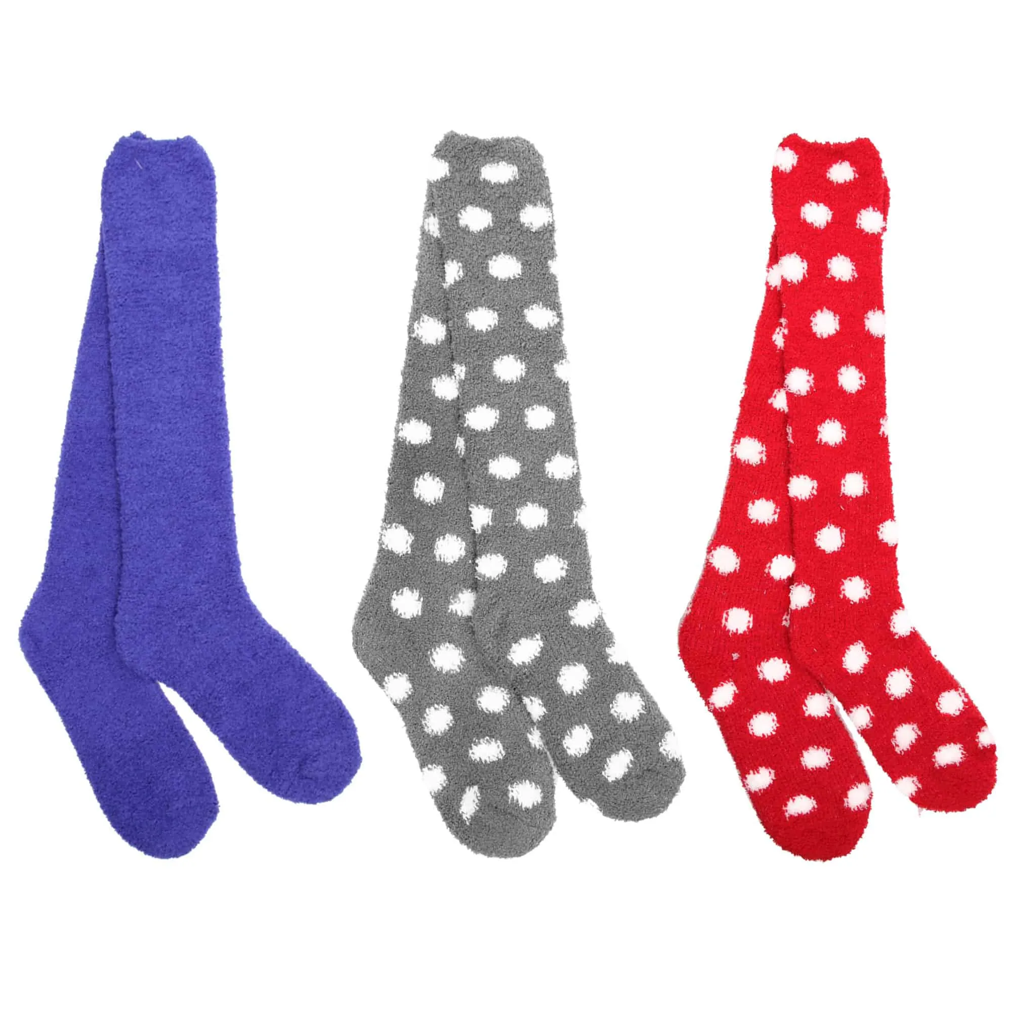 Women's Fuzzy Patterened Knee High Socks