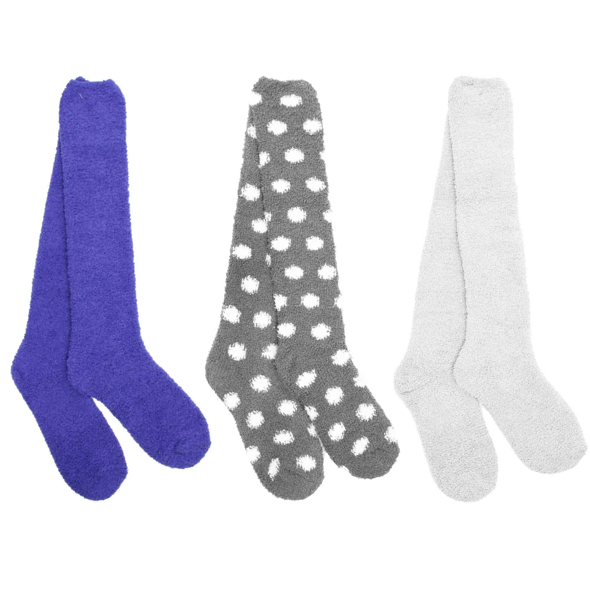 Women's Fuzzy Patterened Knee High Socks